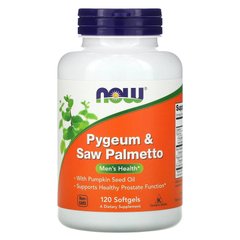 NOW Pygeum & Saw Palmetto, 120 капсул