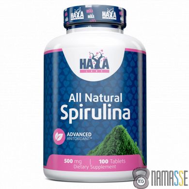 Haya Labs All Natural Spirulina 500 mg, 100 таблеток