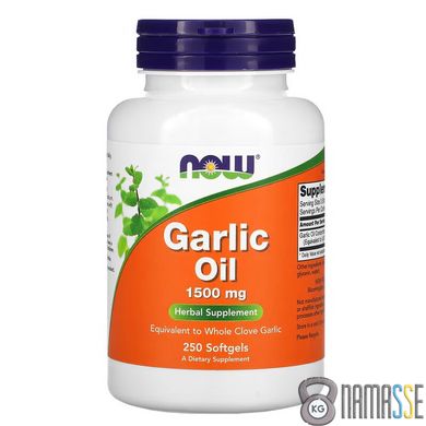 NOW Garlic Oil 1500 mg, 250 капсул