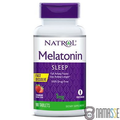 Natrol Melatonin 1mg Fast Dissolve, 90 таблеток - полуниця