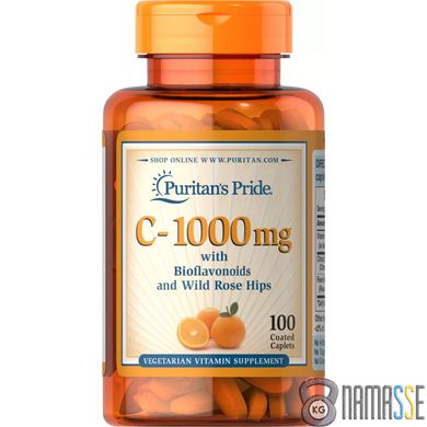 Puritan's Pride Vitamin C-1000 mg with Bioflavonoids & Rose Hips, 100 каплет