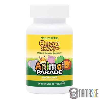 Natures Plus Animal Parade Omega 3-6-9 Junior, 90 капсул Лимон