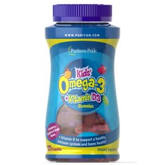 Puritan's Pride Children's Omega-3 + Vitamin D3, 120 желеек