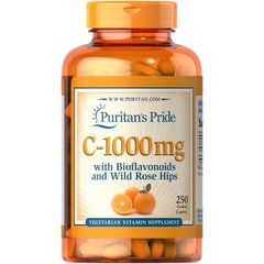 Puritan's Pride Vitamin C-1000 mg with Bioflavonoids & Rose Hips, 250 каплет