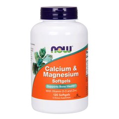 NOW Calcium & Magnesium Softgels, 120 капсул