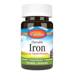 Carlson Labs Chewable Iron 27 mg, 30 таблеток