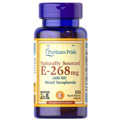 Puritan's Pride Vitamin E 400 IU Mixed Tocopherols Natural, 100 капсул