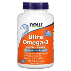 NOW Ultra Omega-3, 180 рыбных капсул