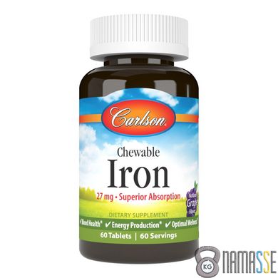 Carlson Labs Chewable Iron 27 mg, 60 таблеток