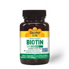 Country Life High Potency Biotin 5 mg, 120 капсул