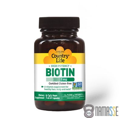 Country Life High Potency Biotin 5 mg, 120 капсул