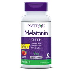 Natrol Melatonin 5mg Fast Dissolve, 90 таблеток - полуниця