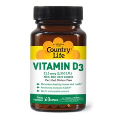 Country Life Vitamin D3 2500 IU, 60 капсул