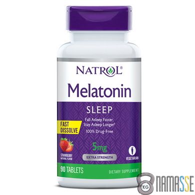Natrol Melatonin 5mg Fast Dissolve, 90 таблеток - полуниця
