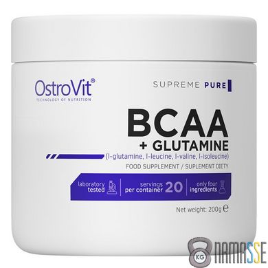 OstroVit BCAA + Glutamine, 200 грам Без смаку