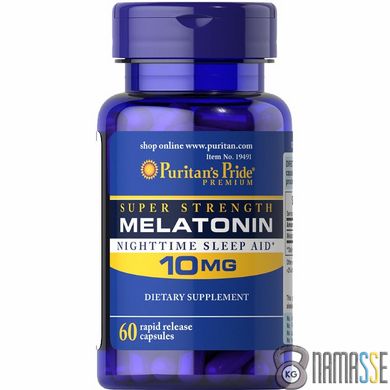 Puritan's Pride Melatonin 10 mg, 60 капсул