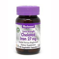 Bluebonnet Nutrition Extra-Strength Chelated Iron 27 mg, 90 вегакапсул