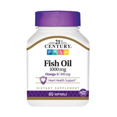 21st Century Fish Oil 1000 mg, 60 капсул