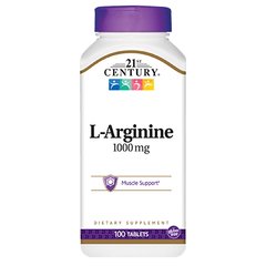 21st Century L-Arginine 1000 mg, 100 таблеток
