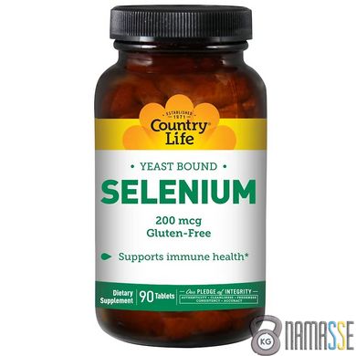Country Life Selenium 200 mcg, 90 таблеток