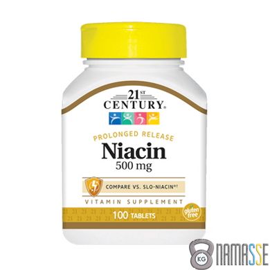 21st Century Niacin 500 mg, 100 таблеток