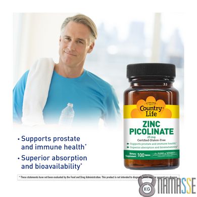 Country Life Zinc Picolinate 25 mg, 100 таблеток