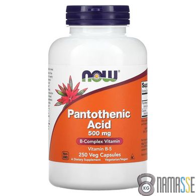 NOW Pantothenic Acid 500 mg, 250 вегакапсул