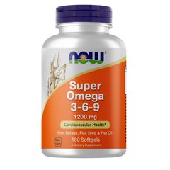 NOW Super Omega 3-6-9 1200 mg, 180 капсул