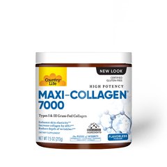 Country Life Maxi-Collagen type 1and3 + C & A + Biotin, 213 грам