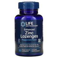 Life Extension Enhanced Zinc Lozenges, 30 льодяників
