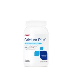 GNC Calcium Plus with Magnesium & Vitamin D3 600 mg, 180 капсул