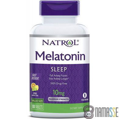 Natrol Melatonin 10mg Fast Dissolve, 100 таблеток Полуниця