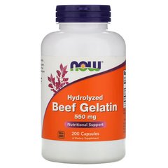 NOW Beef Gelatin 550 mg, 200 капсул