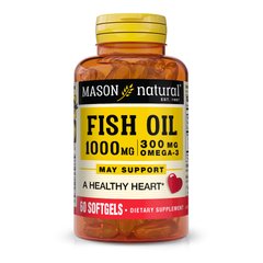 Mason Natural Fish Oil 1000 mg Omega 300 mg, 60 капсул