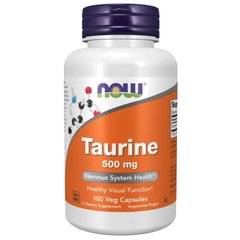 NOW Taurine 500 mg, 100 вегакапсул
