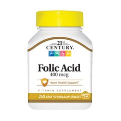 21st Century Folic Acid 400 mcg, 250 таблеток