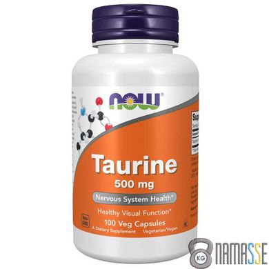 NOW Taurine 500 mg, 100 вегакапсул