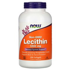 NOW Lecithin 1200 mg, 200 капсул