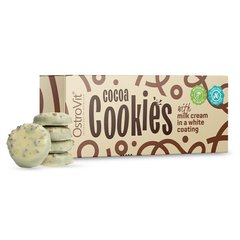 OstroVit Cocoa Cookies, 128 грам З молочним кремом у білій глазурі