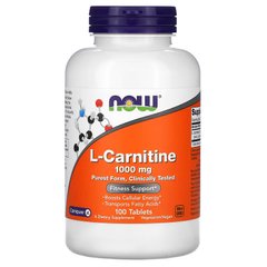 NOW L-Carnitine 1000 mg, 100 таблеток