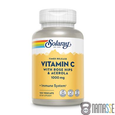 Solaray Vitamin C 1000 mg Tamed Release, 100 вегакапсул