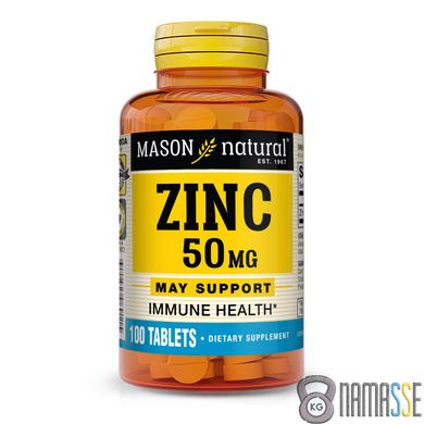 Mason Natural Zinc 50 mg, 100 таблеток