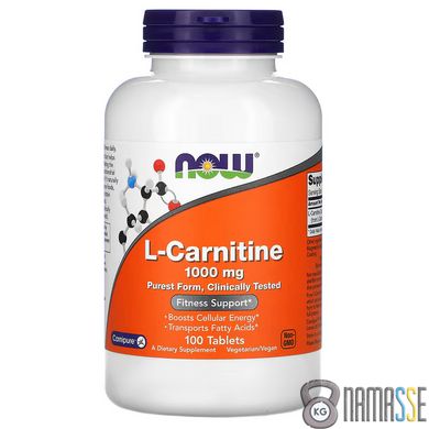 NOW L-Carnitine 1000 mg, 100 таблеток