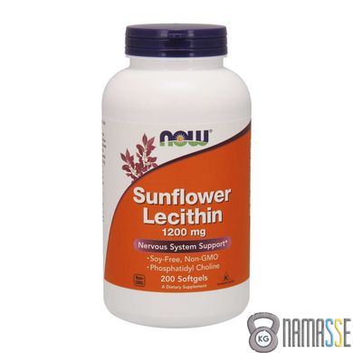 NOW Sunflower Lecithin 1200 mg, 200 капсул