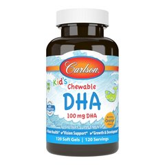 Carlson Labs Kid's Chewable DHA, 120 капсул - апельсин