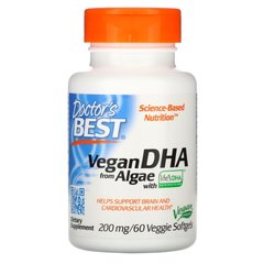 Doctor's Best Vegan DHA from Algae, 60 вегакапсул