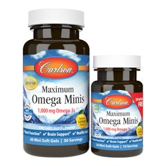 Carlson Labs Maximum Omega Minis, 60+20 капсул