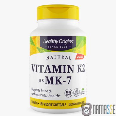 Healthy Origins Vitamin K2 as MK-7 Natural 100 mcg, 180 вегакапсул