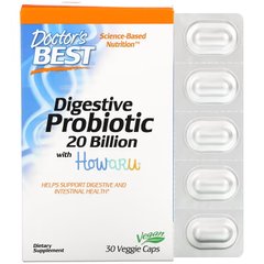 Doctor's Best Digestive Probiotic, 30 вегакапсул