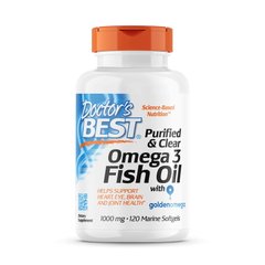 Doctor's Best Purified & Clear Omega 3 Fish Oil, 120 капсул